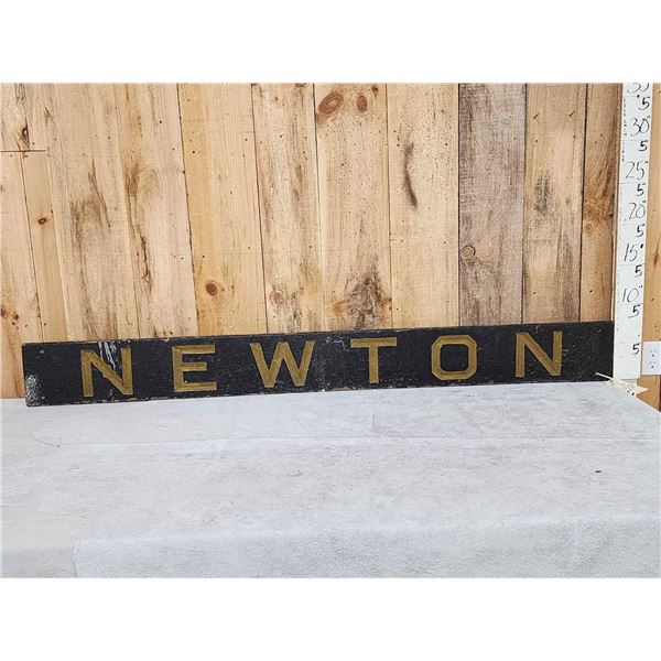 Vintage 73" " Newton " Wooden Sign