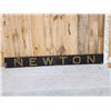 Image 1 : Vintage 73" " Newton " Wooden Sign