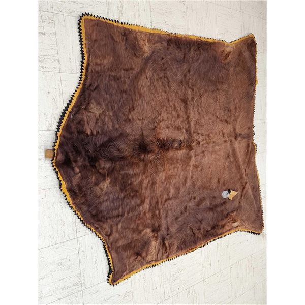 Early 1900s Horse Hide Buggy Blanket Dubuque Iowa