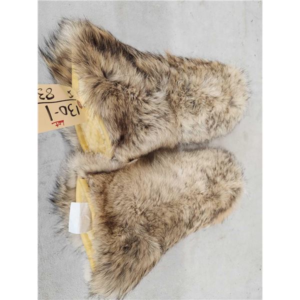 Pair Of Coyote Fur Mittens