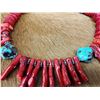 Image 4 : Native American Style Eed Coral & Turquoise Necklace