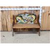 Image 1 : Hand Carved Wooden Bench