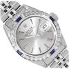 Rolex Ladies Stainless Steel Sapphire And Diamond Bezel Date Watch