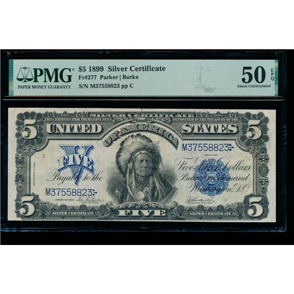 1899 $5 Chief Silver Certificate PMG 50EPQ