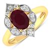 Image 1 : 14KT Yellow Gold 1.5ctw Ruby and Diamond Ring