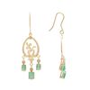 Image 2 : Plated 18KT Yellow Gold and Sterling Silver 3.60ctw Emerald Earrings