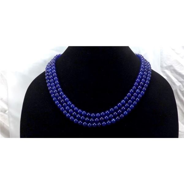 Gorgeous 984.5 Ctw Natural Blue Sapphire 3 Strand Necklace