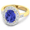 Image 2 : 14KT Yellow Gold 2.21ct Tanzanite and Diamond Ring
