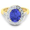 Image 3 : 14KT Yellow Gold 2.21ct Tanzanite and Diamond Ring