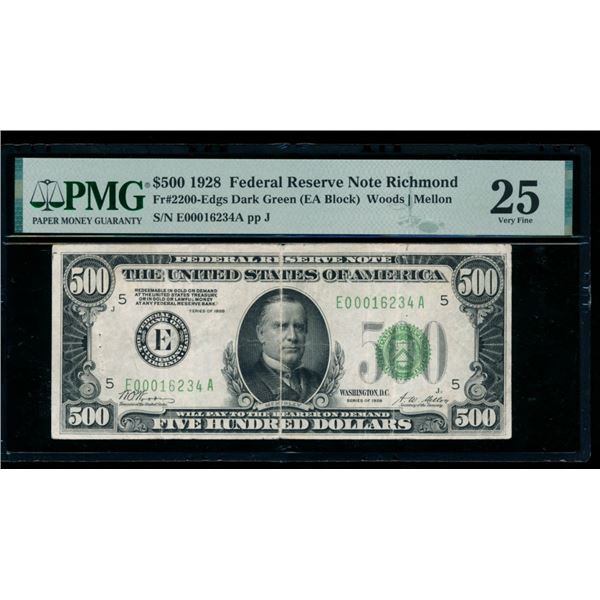 1928 $500 Richmond FRN PMG 25