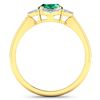 Image 4 : 14KT Yellow Gold 1ctw Zambian Emerald and Diamond Ring