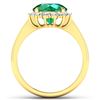 Image 4 : 14KT Yellow Gold 2.75ct Zambian Emerald and Diamond Ring