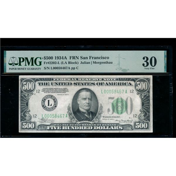 1934A $500 San Francisco FRN PMG 30