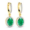 Image 3 : 14KT Yellow Gold 2ctw Zambian Emerald and Diamond Earrings