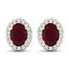 14KT Yellow Gold 1.7ctw Ruby and Diamond Earrings