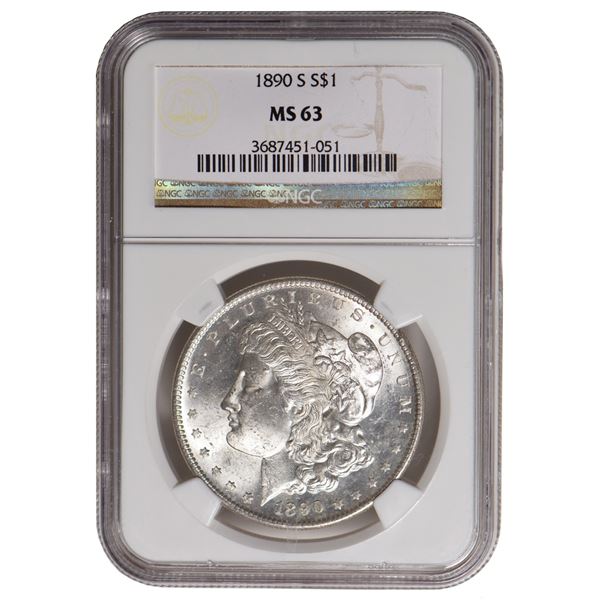 1890-S $1 Morgan Silver Dollar NGC MS63