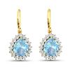 Image 3 : 14KT Yellow Gold 2.5ctw Aquamarine and Diamond Earrings
