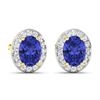 Image 3 : 14KT Yellow Gold 2.18ctw Tanzanite and Diamond Earrings