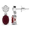 Image 4 : 14KT White Gold 1.7ctw Ruby and Diamond Earrings