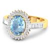 Image 2 : 14KT Yellow Gold 1.28ctw Aquamarine and Diamond Ring