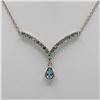 Dazzling 3.20 Ct Blue And White Topaz Necklace