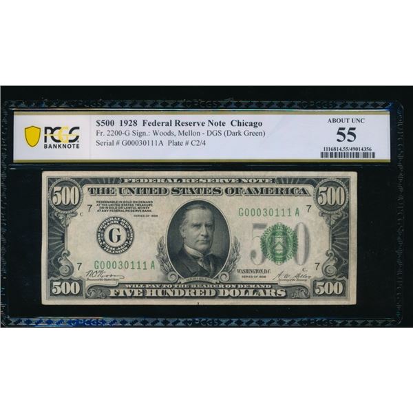 1928 $500 Chicago FRN PCGS 55