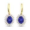 Image 2 : 14KT Yellow Gold 2.82ctw Tanzanite and Diamond Earrings