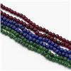 Image 3 : Beautiful 6 Strand Natural Ruby, Emerald and Blue Sapphire Necklace