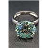 Image 1 : Plated 14KT White Gold 4.5ct Vvs1 Mint Green Fire Moissanite Ring