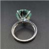 Image 4 : Plated 14KT White Gold 4.5ct Vvs1 Mint Green Fire Moissanite Ring