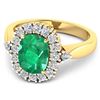 Image 2 : 14KT Yellow Gold 1.74ct Zambian Emerald and Diamond Ring