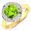 Image 1 : 14KT Yellow Gold 2.02ctw Peridot and Diamond Ring