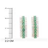 Image 3 : Plated 18KT Yellow Gold and Sterling Silver 2.02ctw Emerald and Diamond Earrings