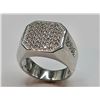 Image 1 : Mens 14 Kt Tri-Layered White Gold Lab Simulated Diamond Ring