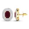 Image 4 : 14KT Yellow Gold 1.7ctw Ruby and Diamond Earrings
