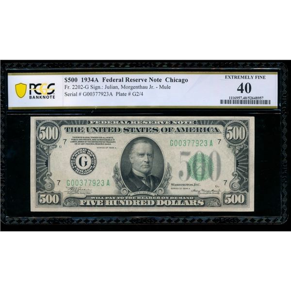 1934A $500 Chicago FRN PCGS 40