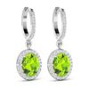 Image 3 : 14KT White Gold 2.1ctw Peridot Topaz and Diamond Earrings