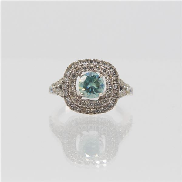 2.5Ct Emerald Green Moissanite Ring