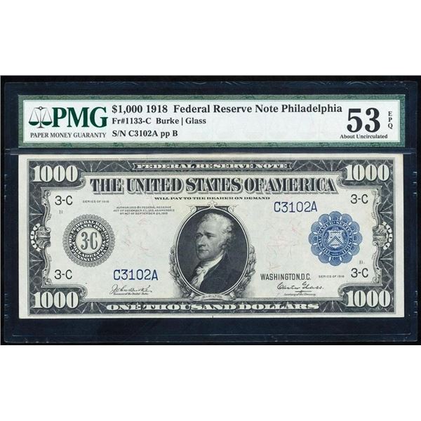 1918 $1000 Philadelphia FRN PMG 53EPQ