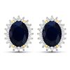 14KT Yellow Gold 2.60ctw Blue Sapphire and Diamond Earrings