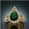 Image 6 : 18 Kt Yellow Gold Plate 4 Piece Simulated Emerald Jewelry Set