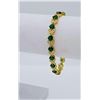Image 9 : 18 Kt Yellow Gold Plate 4 Piece Simulated Emerald Jewelry Set