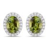 14KT White Gold 1.92ctw Green Tourmaline and White Diamond Earrings