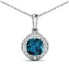 14KT White Gold 2.15ctw London Blue Topaz and Diamond Pendant