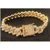 Image 2 : Impressive 40.1 Gram 14Kt Yellow Gold Plated Miami Link Bracelet