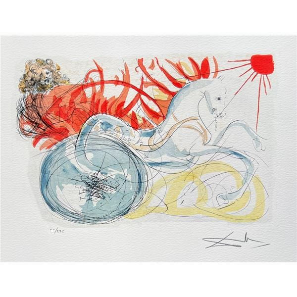 Salvador Dali ELIJAH & THE CHARIOT Facsimile Signed Numbered Giclee