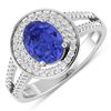 Image 1 : 14KT White Gold 1.09ctw Tanzanite and Diamond Ring