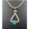 Image 1 : Ladies Natural Turquoise .925 Solid Silver Pendant