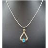 Image 2 : Ladies Natural Turquoise .925 Solid Silver Pendant