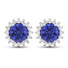 Image 1 : 14KT White Gold 1.44ctw Tanzanite and Diamond Earrings